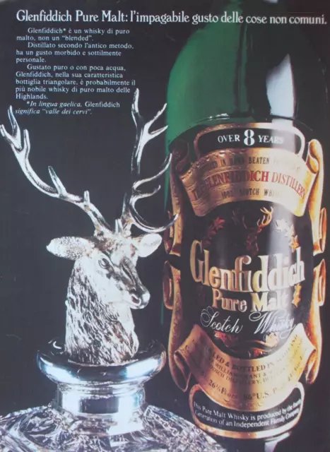Pubblicità Advertising Werbung Italian 1977 GLENFIDDICH PURE MALT SCOTCH WHISKY