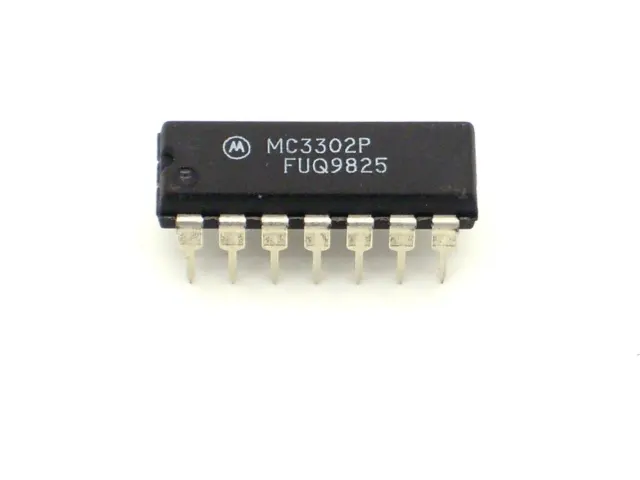 1x IC Motorola MC3302P (4-fach Komparator Quad,DIP14)N488s