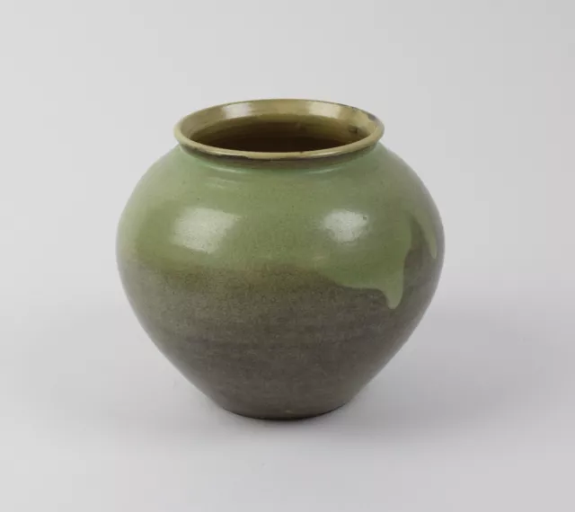 Studio-Keramik-Vase 1970er, türkis-grün (320-17I8)