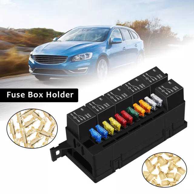 12V Fuse Relay Box Kit Auto Waterproof Fuse Relay Box Block with 52 Crimp xiaZI