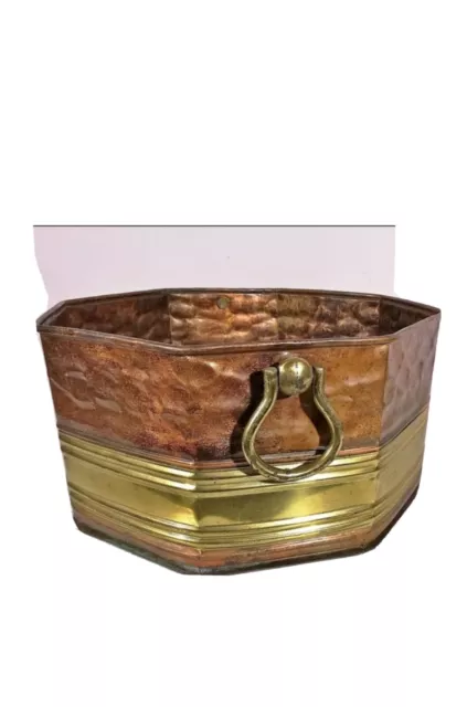 Porta vaso In Ottone Dorato E Rame