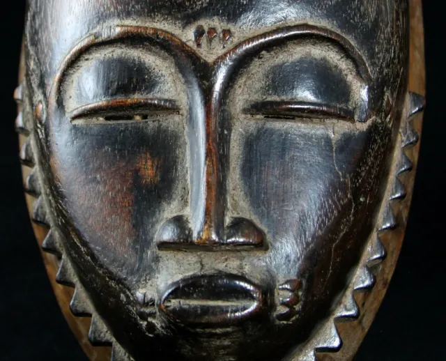 old African Mblo mask, Baule / Baoule mask tribal art, carved wood