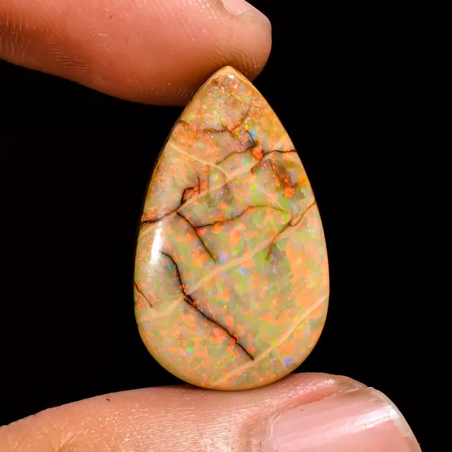 8.6 Cts. 100% Natural Beautiful Monarch Opal Pear 25X15X4 MM Cabochon Gemstone