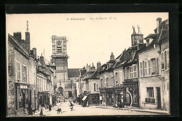 CPA Clamecy, Rue du Marché