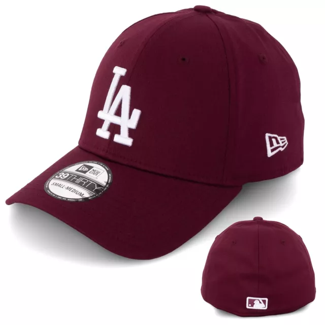 New Era Los Angeles Dodgers 39Thirty Fitted Cap maroon weiss 95244