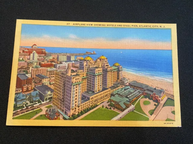 Airplane View Showing Hotels & Steel Pier Atlantic City, New Jersey Postcard