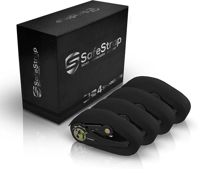 SafeStrap cinghie di tensione - estremamente robuste 6 m, Nero