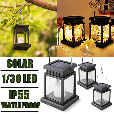 Solar Lantern Hanging LED Light Yard Outdoor Patio Garden Lamp Decor Waterproof