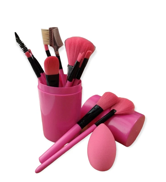 Set pennelli make up Professionali Set di 12 pennelli Trucco +Spugnetta silicone 2