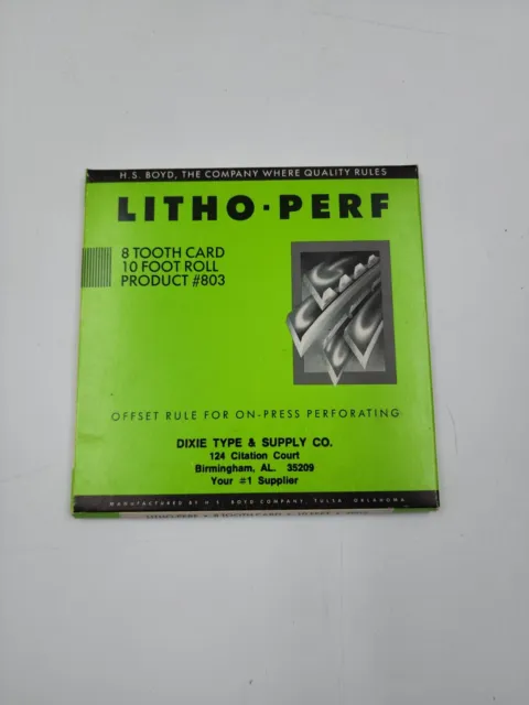 HS Boyd Litho-Perf 8 Tooth Card Stock 10' Length 803 Offset Rule On-Press NOB