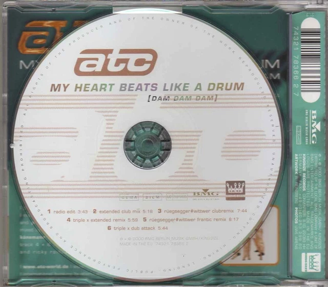 Atc my heart beats like a drum cdm 2000 eurohouse 6tr eur 4 90