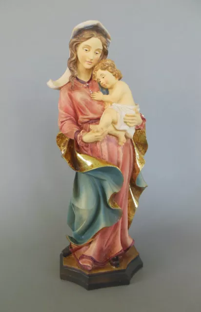 Mutter Gottes Madonna mit Kind 31 cm hoch Marienfigur mit Kind Sockel