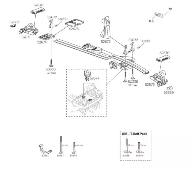 Thule ProRide 598 Roof Mounted Cycle Carrier Multi-Listing Breakdown