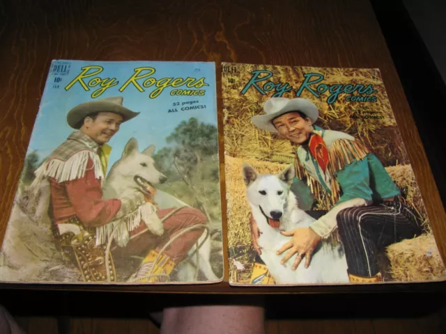 Roy Rogers Comics 25 and 32 Golden Age Dell Western Comic Books lot of 2 1950 VG