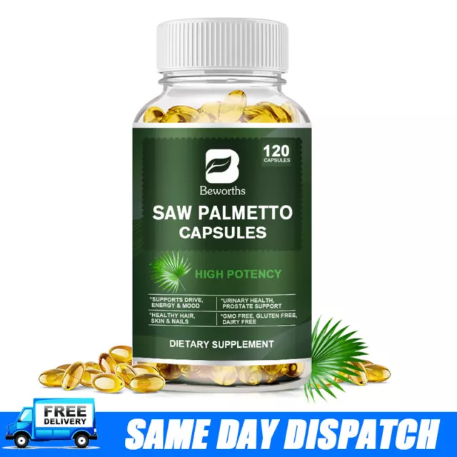 Saw Palmetto Extract 500mg Prostate Supplement Urinary Men Health 120 Capsules