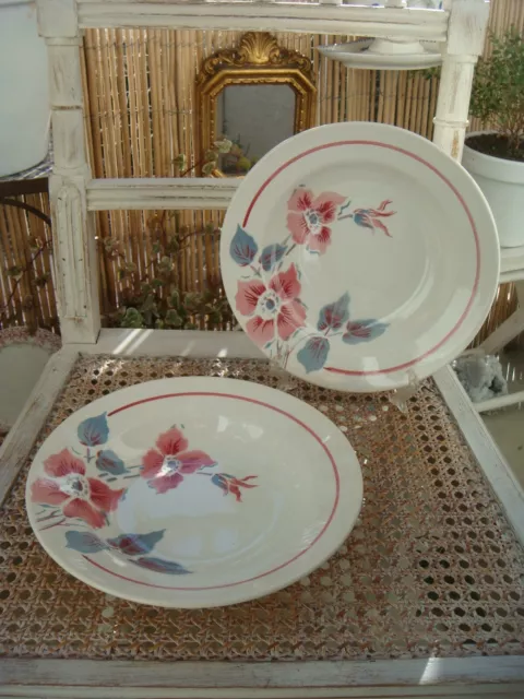 2 Assiettes creuses Sarreguemines signée Saargemund
