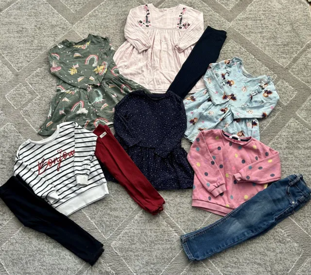 Girls Age 2-3 Years Dress Leggings Jumper Jeans Bundle Next M&S F+F