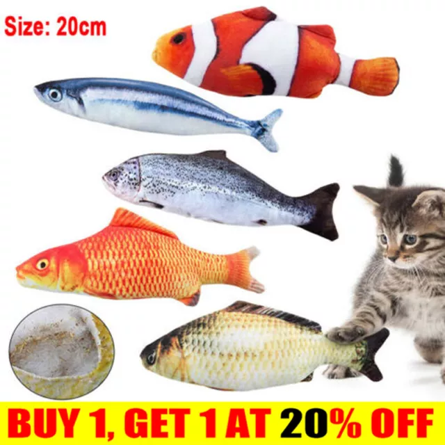 Pet Cat Play Fish Shape Mint Catnip Chewing Kids Gift Interactive Scratch Toy EC