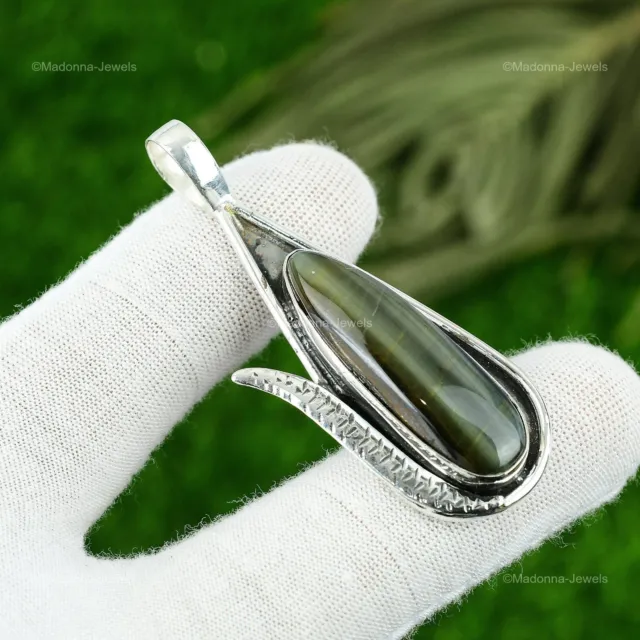 NATURAL NELLITE GEMSTONE Pendant 925 Sterling Silver Indian Jewelry For ...