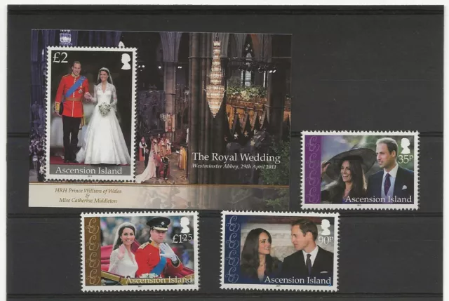 Ascension 2011 Royal Wedding   set of 4 + miniature sheet sg.1109-12 MNH