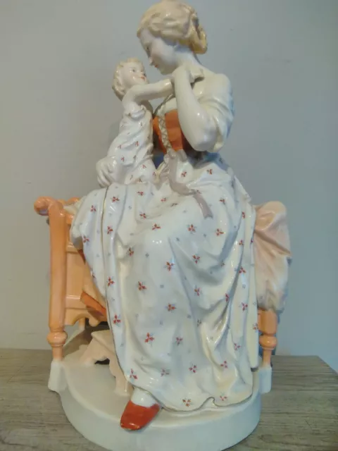rare kpm berlin porcelain figurine model mother child large