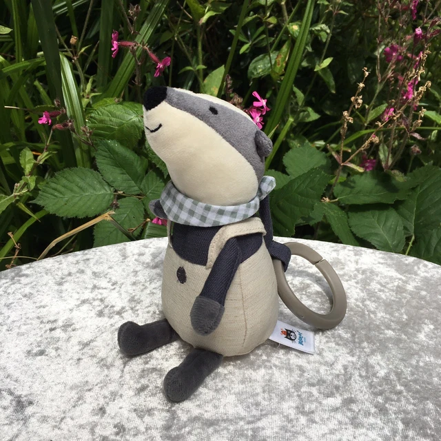 JELLYCAT LITTLE RAMBLER Badger Rattle Soft Plush Baby Toy £17.99