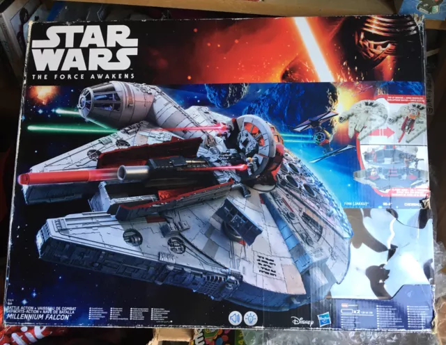 Star Wars The Force Awakens Battle Action Millennium Falcon Vehicle And Figures