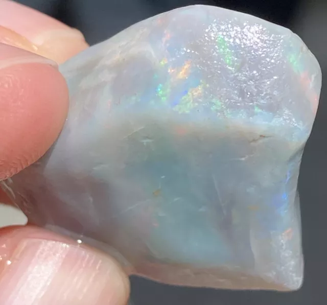 Black Crystal Opal 44ct Stone Australia Lightning Ridge Opals Red Colour Rough