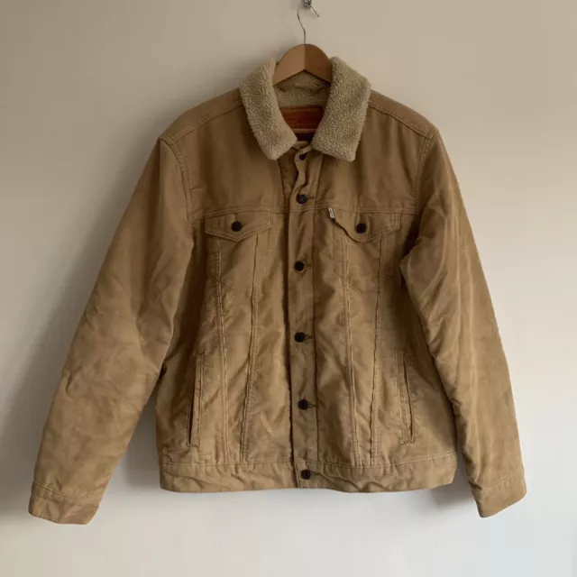 Levi's cord borg deals trucker jacket in beige