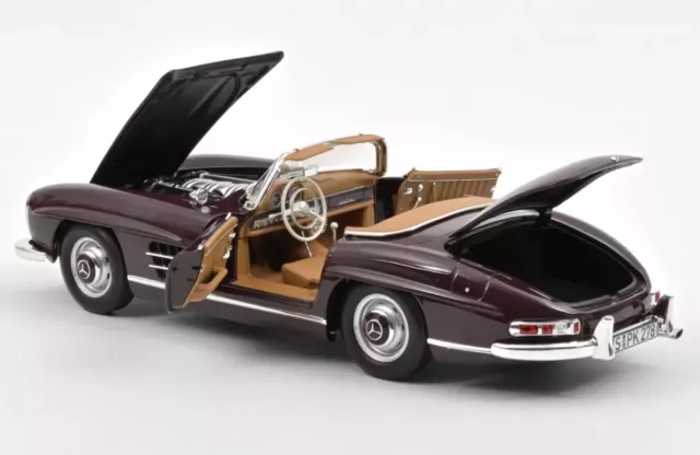 Mercedes-Benz 300 SL Roadster 1957 Dark Red 1:18 Scale Norev W/-Hardtop Model