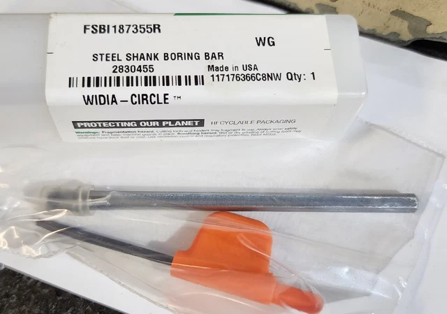 FSBI187355R .187" Shank Indexable Boring Bar, .2750", HSS Widia Circle