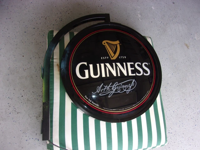 2006 2 Sided Guinness Sign Working Not Know If Holder Orig. 2006 2 Sided Guinness Sign Working Not Know If Holder Orig.