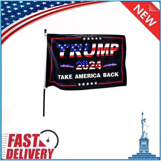 Double Sided Trump 2024 Flag Take America Back 3x5 Foot Indoor Outdoor Banner