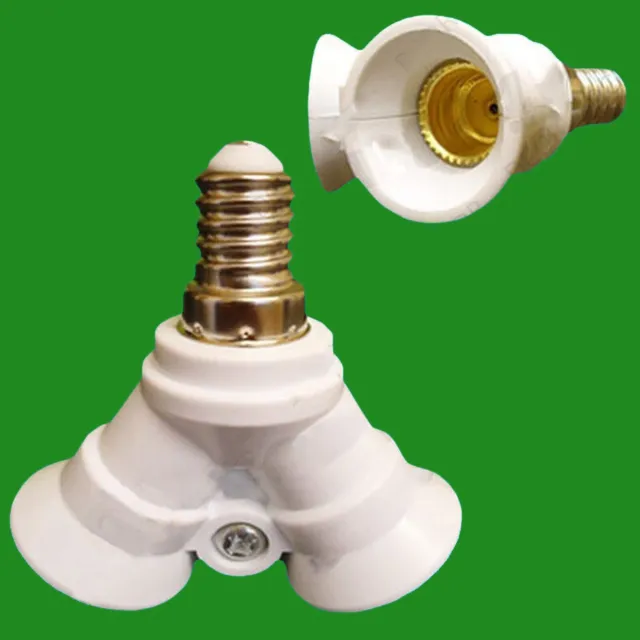 8x E14 to 2x E14 Light Bulb Holder Adaptor Converter Socket Lamp Splitter
