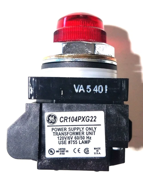 GE CR104PLG32RA1 20V On Red Lens Transformer Pilot Light CR104PXG22 NEW