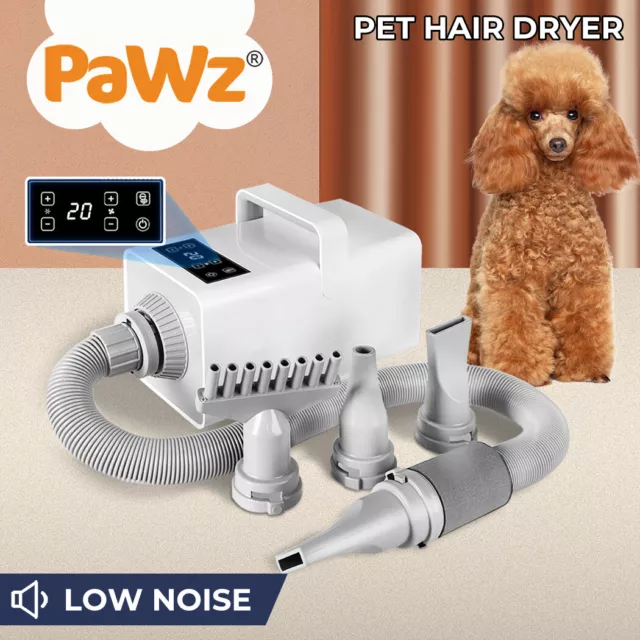 Pawz Pet Grooming Hair Dryer Dog Cat Blow Speed Blower Heater Low Noise 3200W