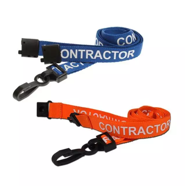 Printed Contractor Neck Strap Lanyard with Safety Break and Plastic Clip