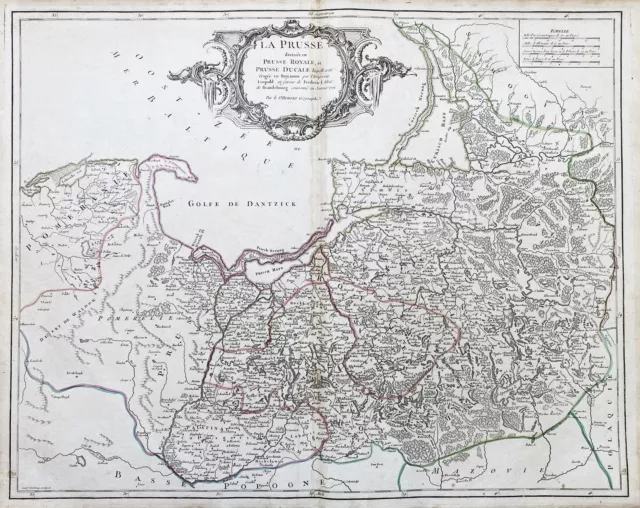 Polen Poland Polska Litauen Lithuania Preußen Prussia Karte map Vaugondy 1750