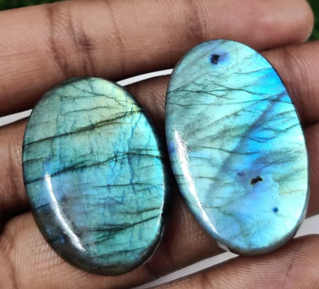 Natural Lovely Blue Fire Labradorite Oval Gemstone For Jewelry Making 115 Cts