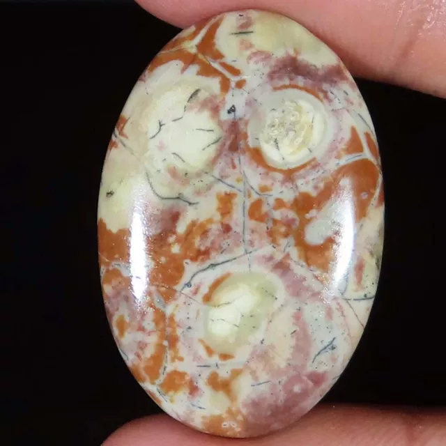 28.40 Cts Natural Bird Eye Jasper Oval Cabochon Loose Gemstone 23x35x4 mm mg_568