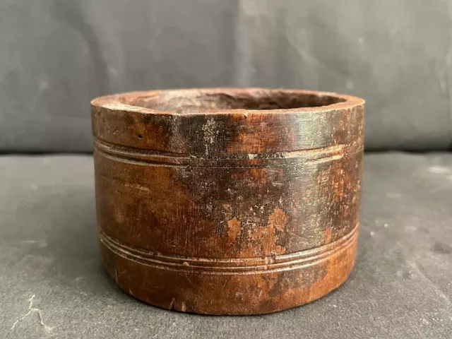 Alt Vintage Selten Handgemacht Tribal Indisch Reich Patina Holz Groß Schale Pot