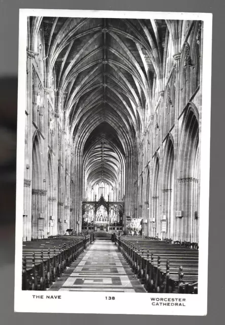 Postcard; Worcester Cathedral. The Nave looking east , unposted
