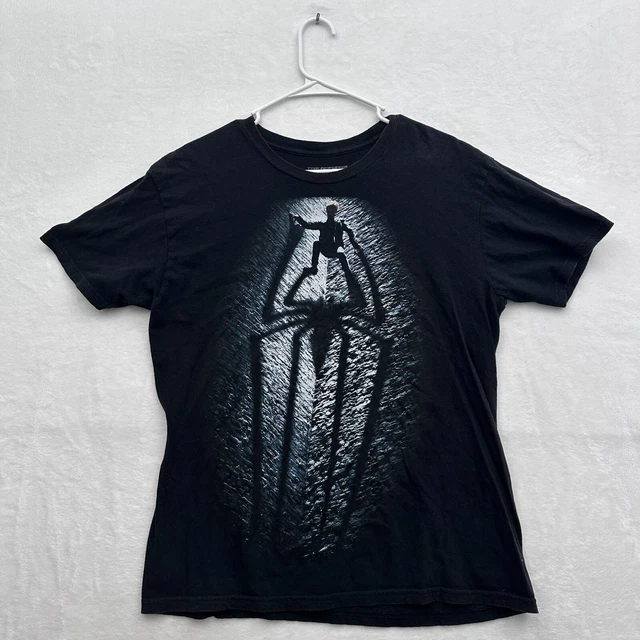 Spiderman Shirt Mens M Black 2012 Movie Promo Peter Parker Graphic The Amazing