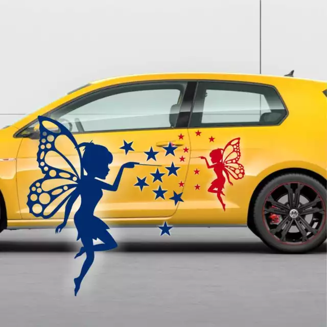 Pegatina Coche Fee Elfo Fairy Estrellas 2er Kit de Hadas Tatuaje