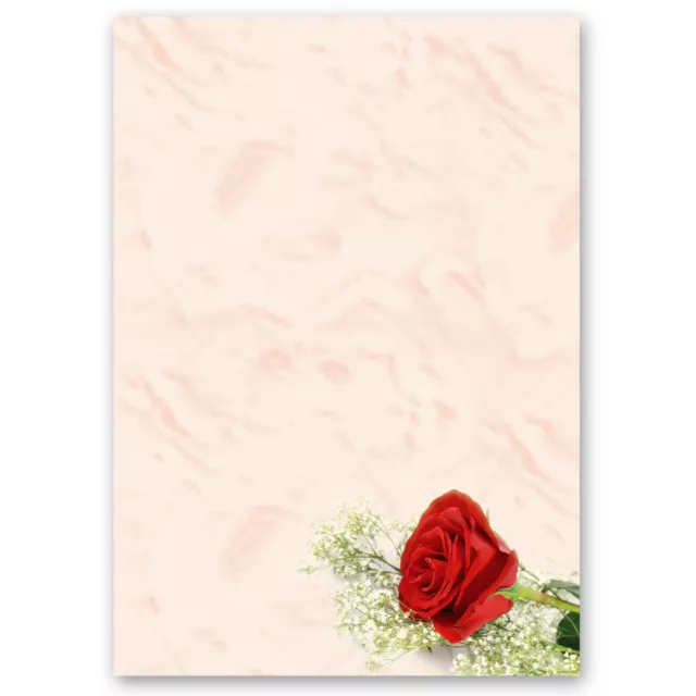 Motiv-Briefpapier ROTE ROSE