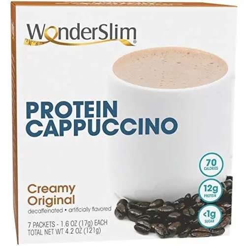 WonderSlim Protein Cappuccino Creamy Original 70 Calories 12g Protein 1g Suga...