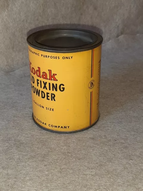 Vintage Tin Can KODAK Acid Fixing Powder Film Development Eastman Kodak Co Can 3