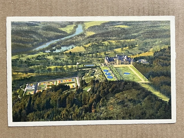 Postcard Biltmore House Estate Grounds Aerial View Asheville NC North Carolina