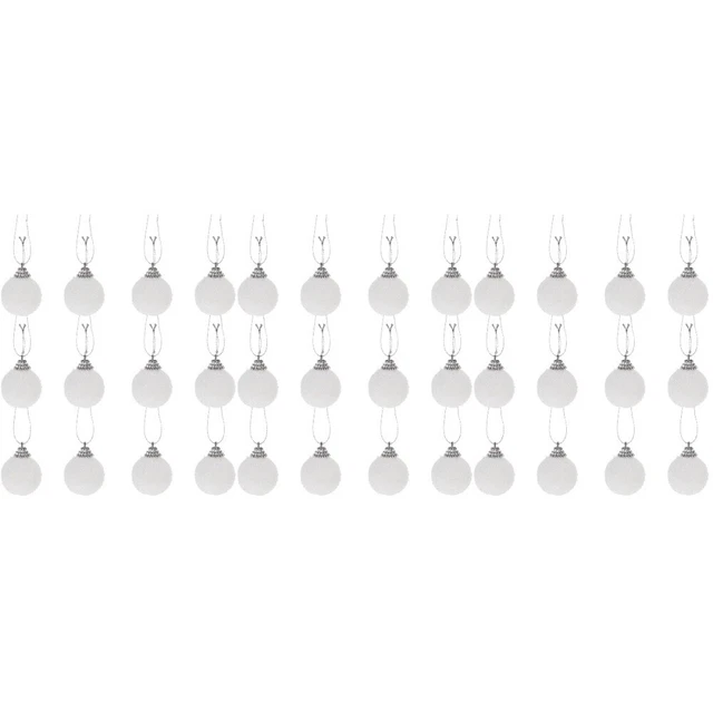 3 Count White Foam Christmas Snow Powder Ball Tree Baubles Disco Ornaments