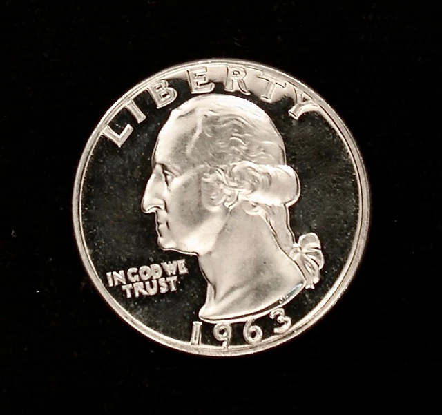 1963 25c HIGH GRADE FROSTED PROOF !!!!! GORGEOUS DCAM OBVERSE !!!!!